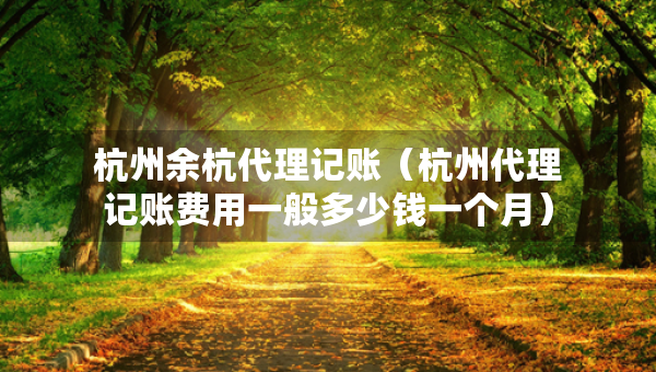 杭州余杭代理记账（杭州代理记账费用一般多少钱一个月）