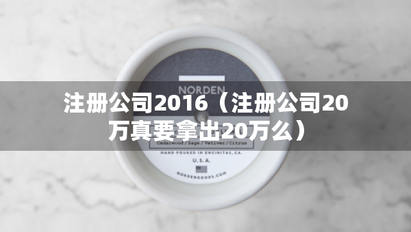 注册公司2016（注册公司20万真要拿出20万么）