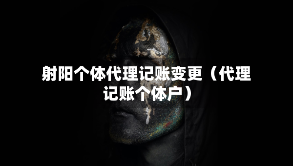 射阳个体代理记账变更（代理记账个体户）