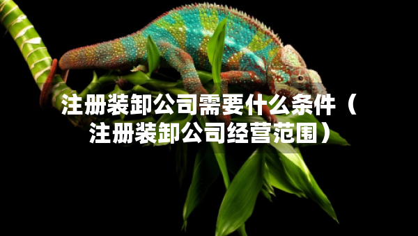 注册装卸公司需要什么条件（注册装卸公司经营范围）