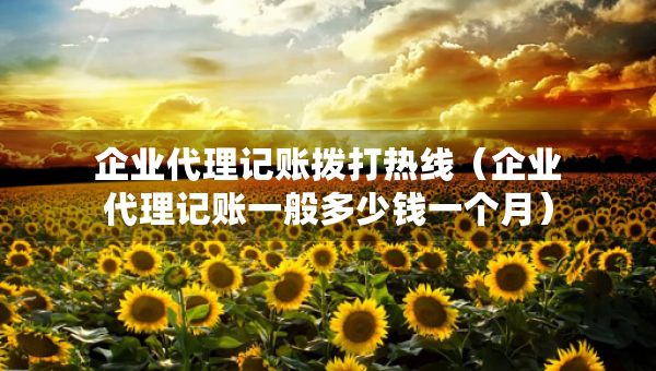 企业代理记账拨打热线（企业代理记账一般多少钱一个月）