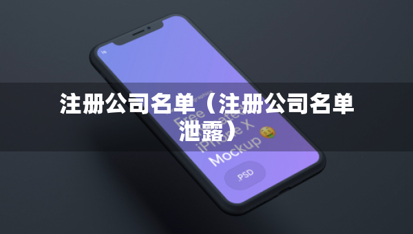 注册公司名单（注册公司名单泄露）