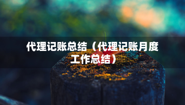 代理记账总结（代理记账月度工作总结）