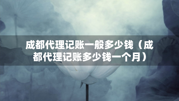 成都代理记账一般多少钱（成都代理记账多少钱一个月）