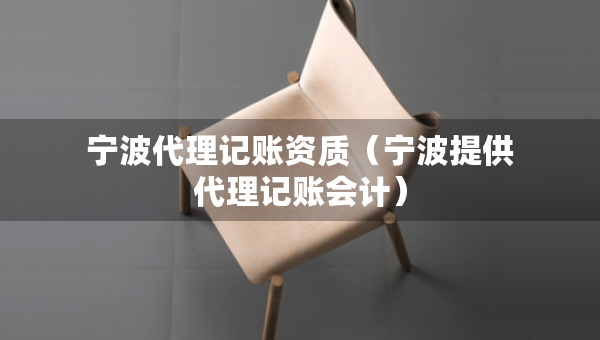 宁波代理记账资质（宁波提供代理记账会计）