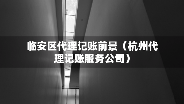 临安区代理记账前景（杭州代理记账服务公司）
