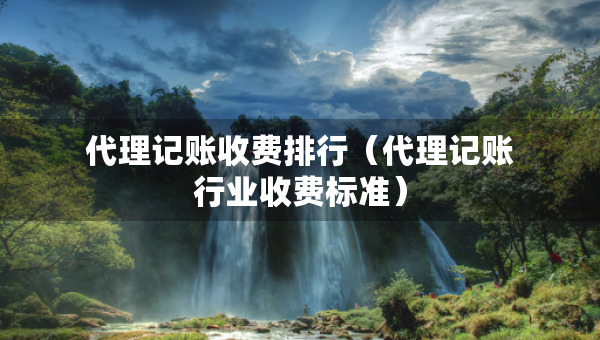 代理记账收费排行（代理记账行业收费标准）