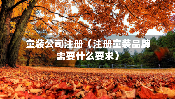 童装公司注册（注册童装品牌需要什么要求）