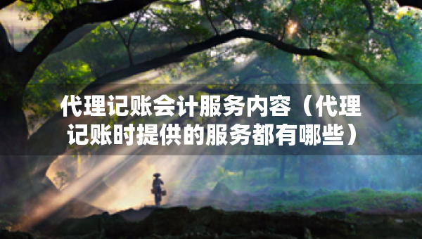 代理记账会计服务内容（代理记账时提供的服务都有哪些）