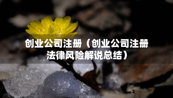 创业公司注册（创业公司注册法律风险解说总结）