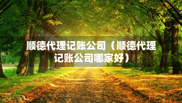 顺德代理记账公司（顺德代理记账公司哪家好）