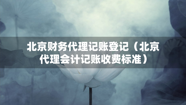 北京财务代理记账登记（北京代理会计记账收费标准）