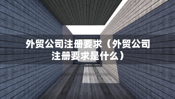 外贸公司注册要求（外贸公司注册要求是什么）