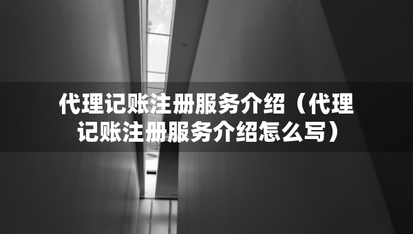 代理记账注册服务介绍（代理记账注册服务介绍怎么写）