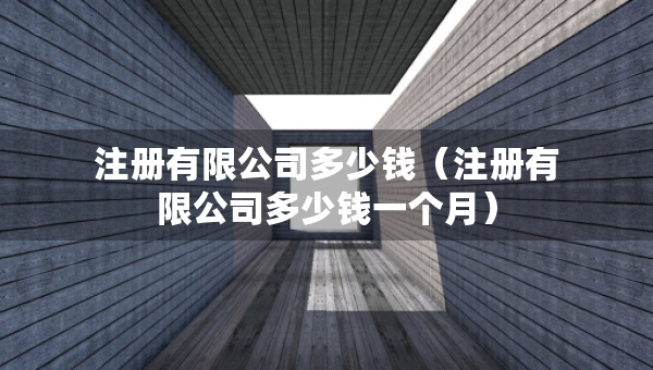 注册有限公司多少钱（注册有限公司多少钱一个月）