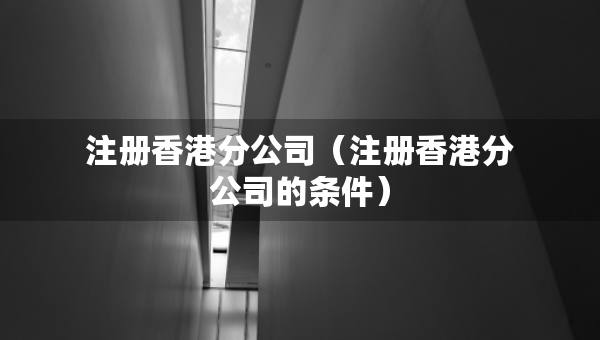 注册香港分公司（注册香港分公司的条件）