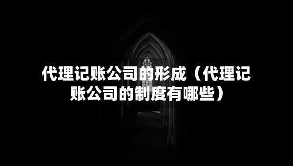 代理记账公司的形成（代理记账公司的制度有哪些）