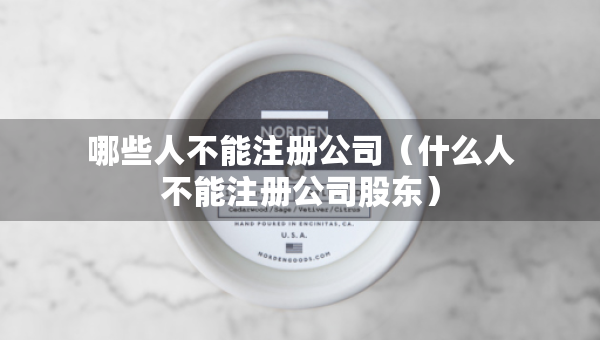 哪些人不能注册公司（什么人不能注册公司股东）