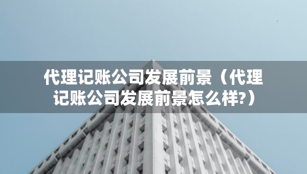 代理记账公司发展前景(代理记账公司发展前景怎么样?) 代理记账公司发展前景(代理记账公司发展前景怎么样?)