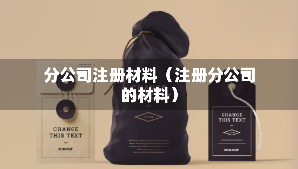 分公司注册材料（注册分公司的材料）