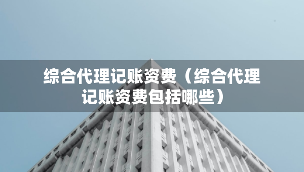 综合代理记账资费（综合代理记账资费包括哪些）