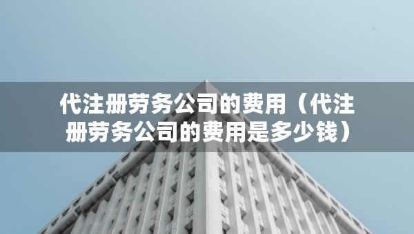 代注册劳务公司的费用（代注册劳务公司的费用是多少钱）