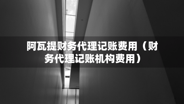 阿瓦提财务代理记账费用（财务代理记账机构费用）