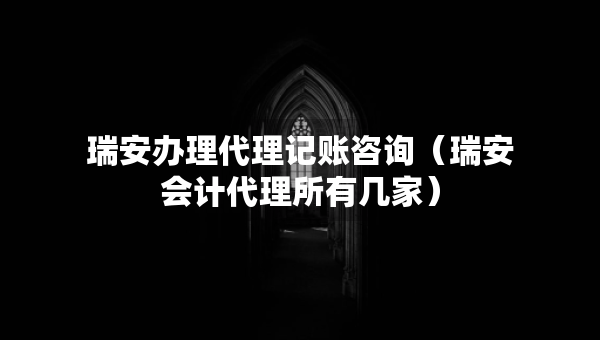 瑞安办理代理记账咨询（瑞安会计代理所有几家）