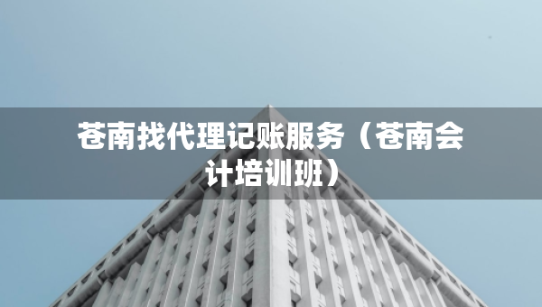 苍南找代理记账服务（苍南会计培训班）