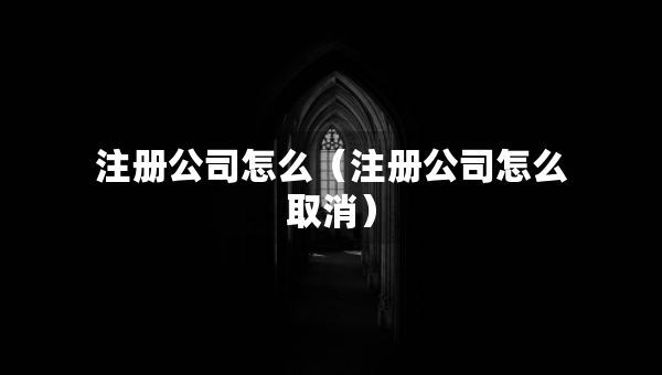 注册公司怎么（注册公司怎么取消）