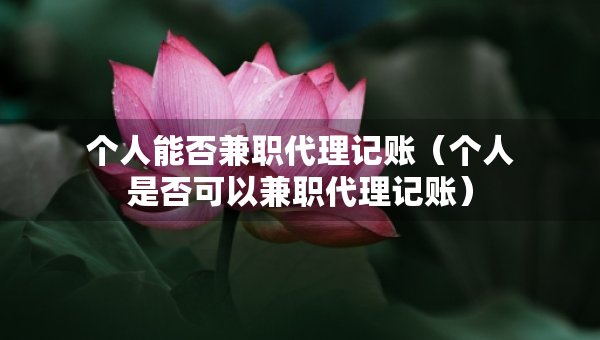 个人能否兼职代理记账（个人是否可以兼职代理记账）
