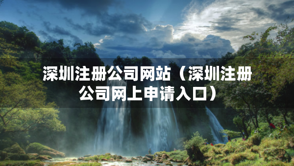 深圳注册公司网站（深圳注册公司网上申请入口）