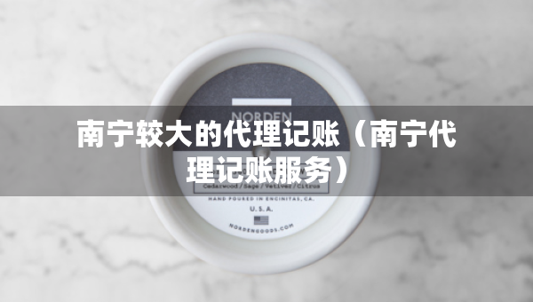 南宁较大的代理记账（南宁代理记账服务）