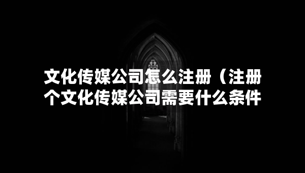 文化传媒公司怎么注册（注册个文化传媒公司需要什么条件）