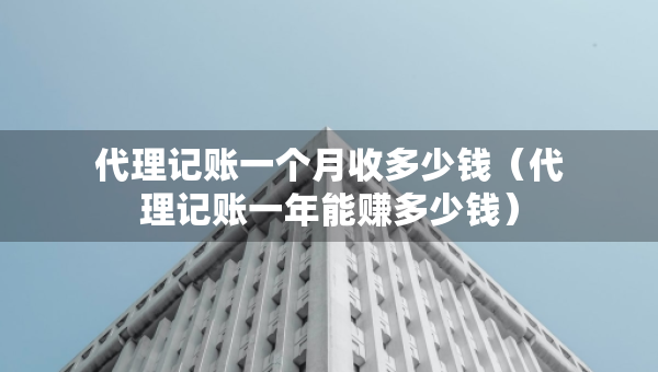 代理记账一个月收多少钱（代理记账一年能赚多少钱）