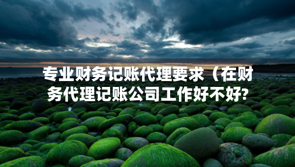 专业财务记账代理要求（在财务代理记账公司工作好不好?）