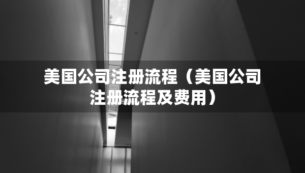 美国公司注册流程（美国公司注册流程及费用）