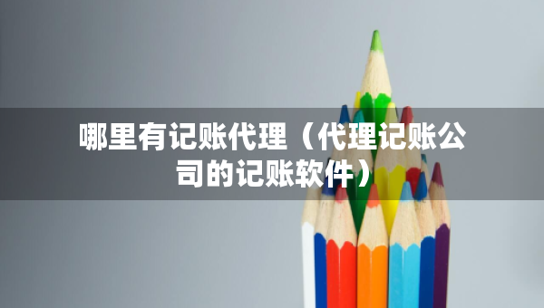 哪里有记账代理（代理记账公司的记账软件）