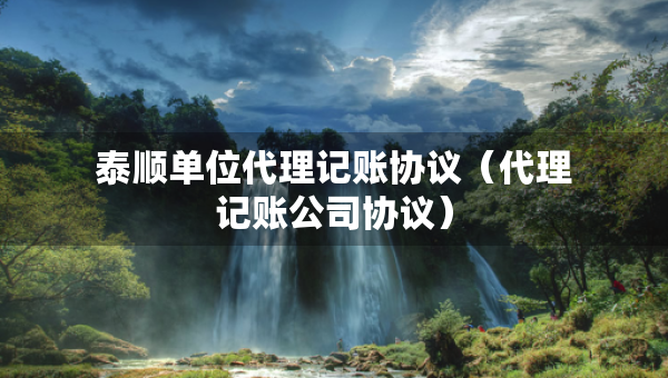 泰顺单位代理记账协议（代理记账公司协议）