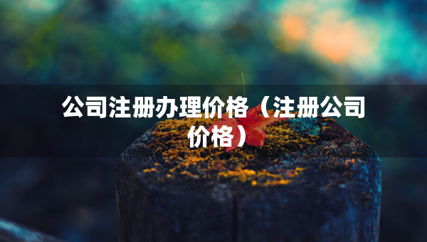 公司注册办理价格（注册公司 价格）