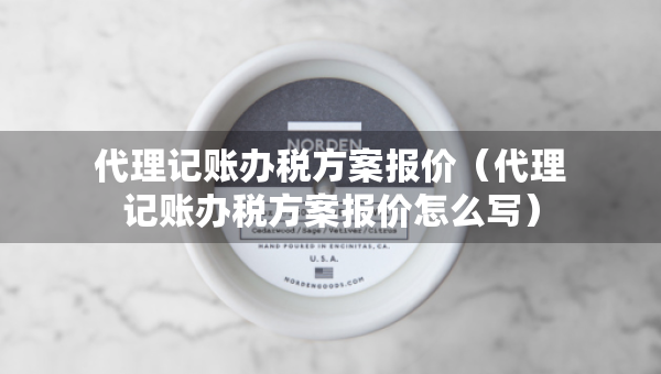 代理记账办税方案报价（代理记账办税方案报价怎么写）