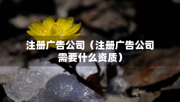 注册广告公司（注册广告公司需要什么资质）