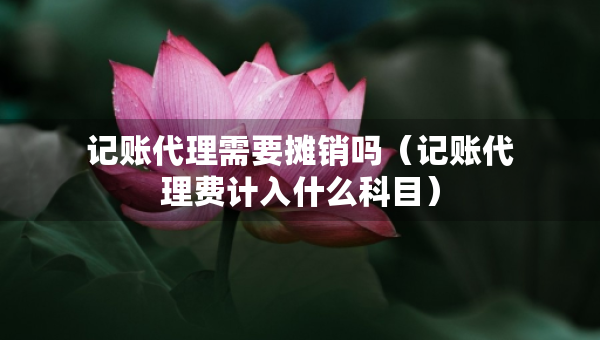 记账代理需要摊销吗（记账代理费计入什么科目）