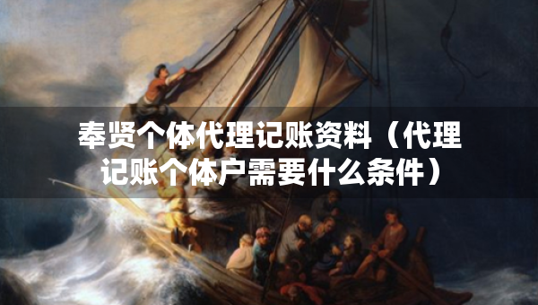 奉贤个体代理记账资料（代理记账个体户需要什么条件）