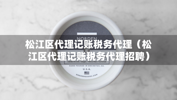 松江区代理记账税务代理（松江区代理记账税务代理招聘）
