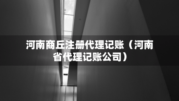 河南商丘注册代理记账（河南省代理记账公司）