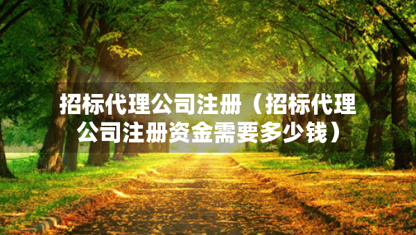 招标代理公司注册（招标代理公司注册资金需要多少钱）