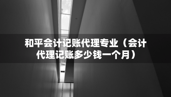 和平会计记账代理专业（会计代理记账多少钱一个月）