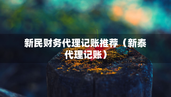 新民财务代理记账推荐（新泰代理记账）