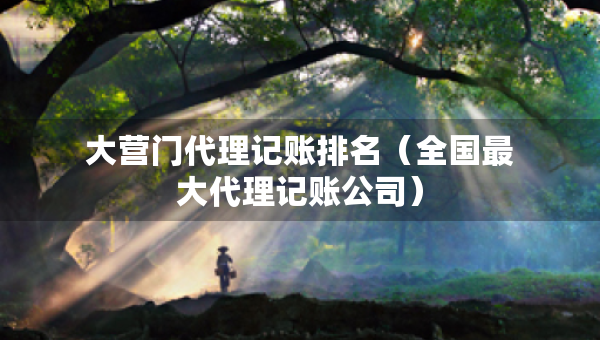 大营门代理记账排名（全国最大代理记账公司）